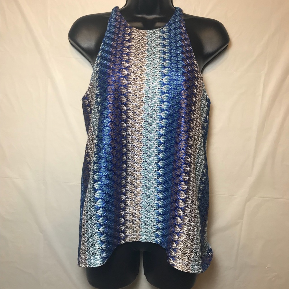 Crave Fame Crochet Style Racerback Tank M